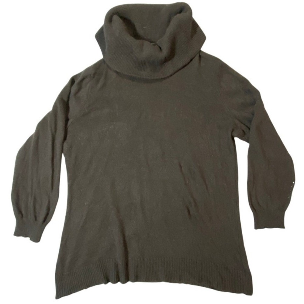 Lauren Ralph Lauren Women's Brown Cowl Neck Cashmere Lambswool Sweater Plus 3X